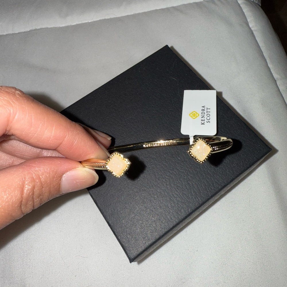 Kendra Scott Gold and Cream Open Cuff Bracelet